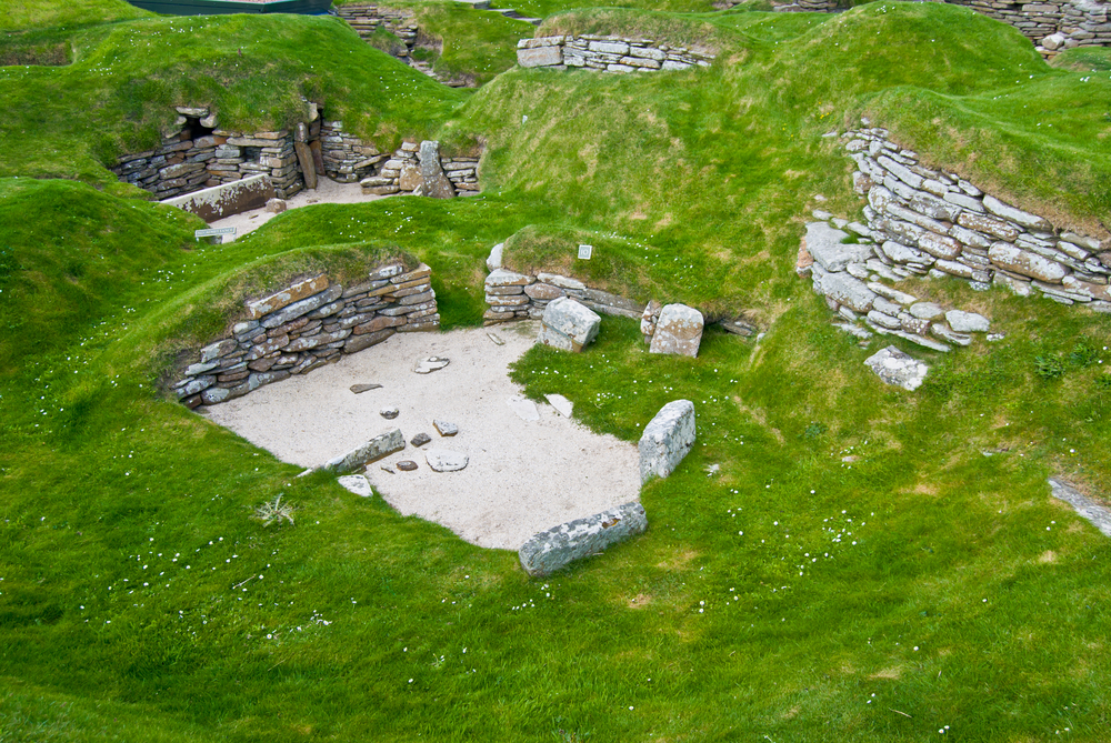 The oldest house in the UK is nearly 6000 years old and has stone furniture that is still intact today