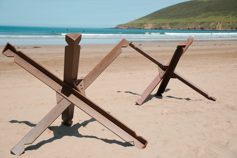 What were those metal things on the beaches?